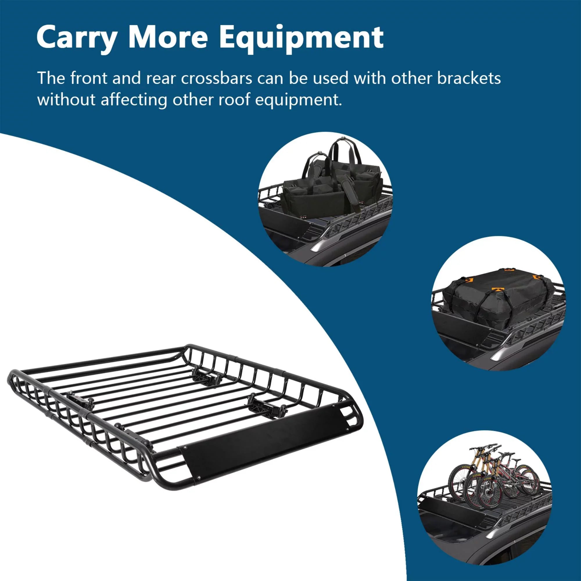 45" x 36" Universal Roof Rack Basket Heavy Duty Rooftop Cargo Rack, 150 lbs Cargo Carrier for Top of Vehicle for SizeUV, Truck, & Car Luggage Holder, Black