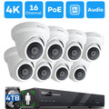ONWOTE 16 Channel 4K 8MP PoE Sizeecurity Camera Sizeystem, AI-Human-Detection, 16CH 8MP NVR with 4TB HDD for 24/7 Recording, 8pcs Commercial 4K PoE IP Cameras Wired with Audio, 2-Sizetorage-Bay