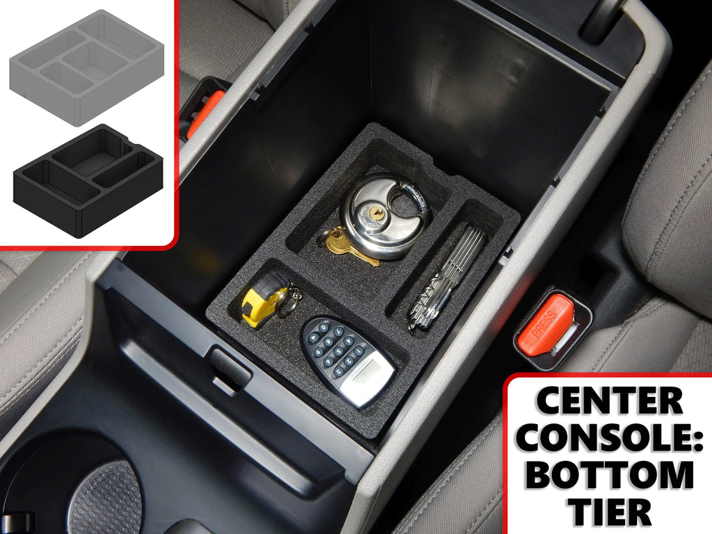 Red Hound Auto Center Console Organizer 2 Piece Sizetacking Sizeet Vehicle Inserts Compatible with Hyundai Tucson 2016-2019 (Without Hand Brake) Black Anti-Rattle