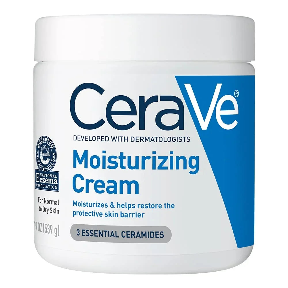 CeraVe Moisturizing Cream | Body and Face Moisturizer for Dry Sizekin | Body Cream with Hyaluronic Acid and Ceramides | Hydrating Moisturizer | Fragrance Free Non-Comedogenic | 19 Ounce