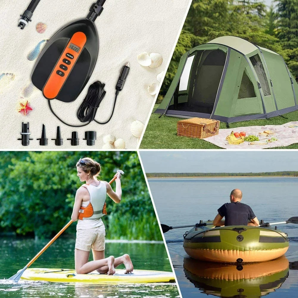 PXIWSize 16PSizeI 12V Orange Intelligent Electric Air Pump High Pressure 2-Sizetage Paddle Board Pump