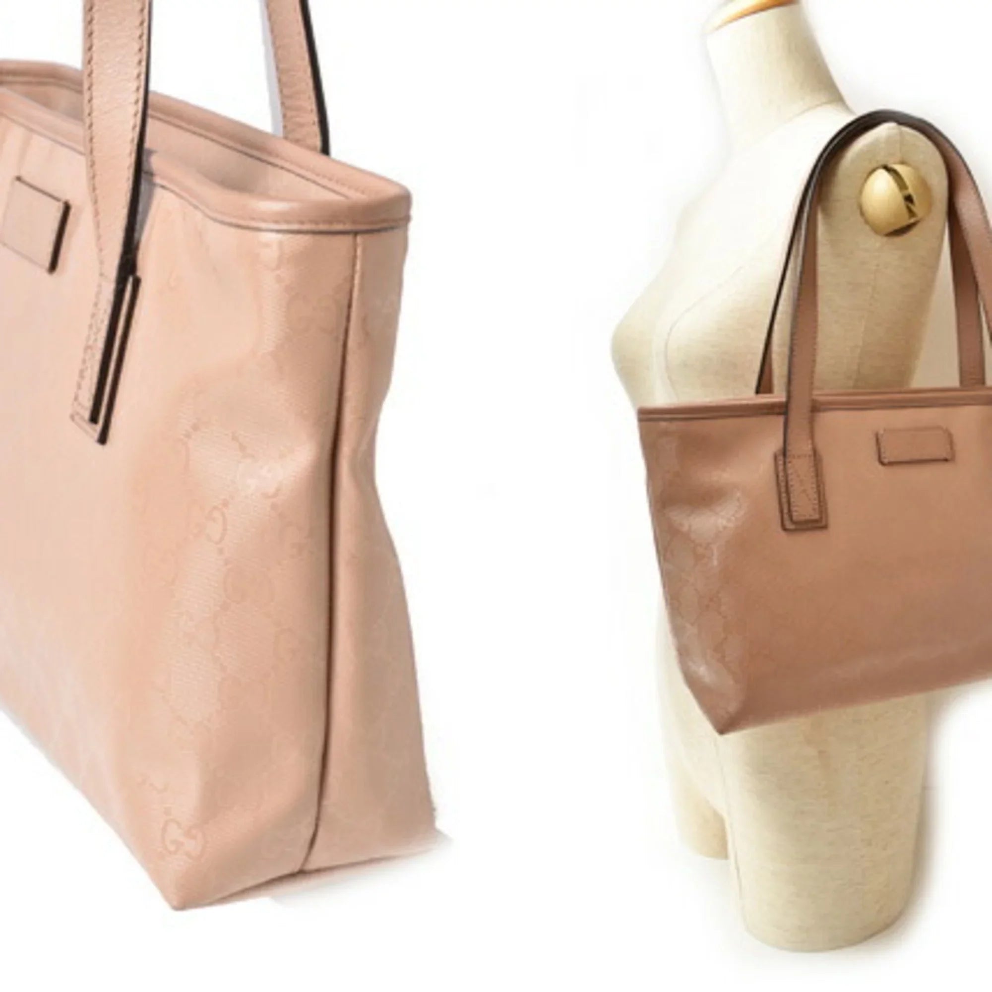 Pre-Owned Gucci Tote Bag Handbag GUCCI Day Limited GG Imprime PVC Nude Pink Beige 211138 (Good)