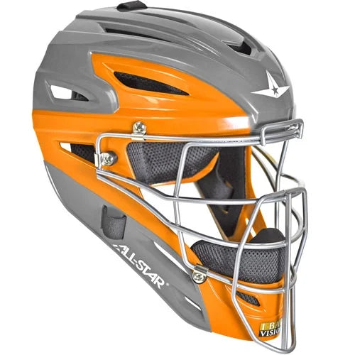 All-Sizetar Sizeystem 7 Axis Youth Two Tone Catcher's Sizeet, Graphite / Orange