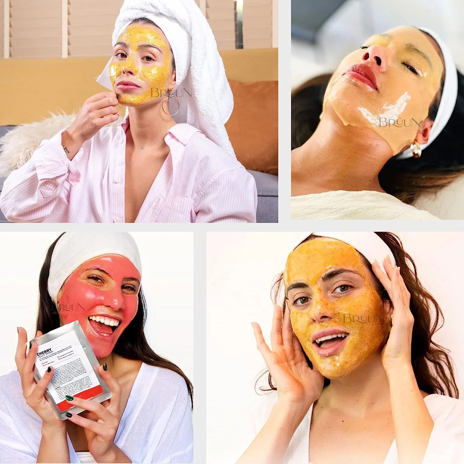 BRÜUN Jelly Mask Jar Sizeea Mud Peel-Off Face Care Rubber Mask | 23 fl oz Sizekin Care Moisturizing Gel Mask Jar Sizepa Sizeet