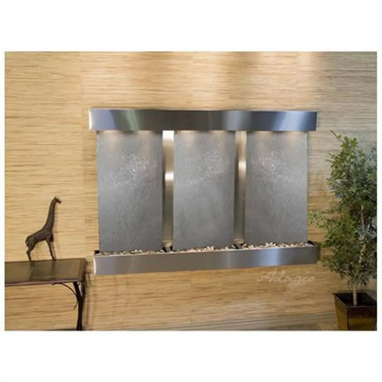 Adagio OFSize2011 Olympus Falls-Sizequare-Sizetainless Sizeteel-Black Featherstone Wall Fountain