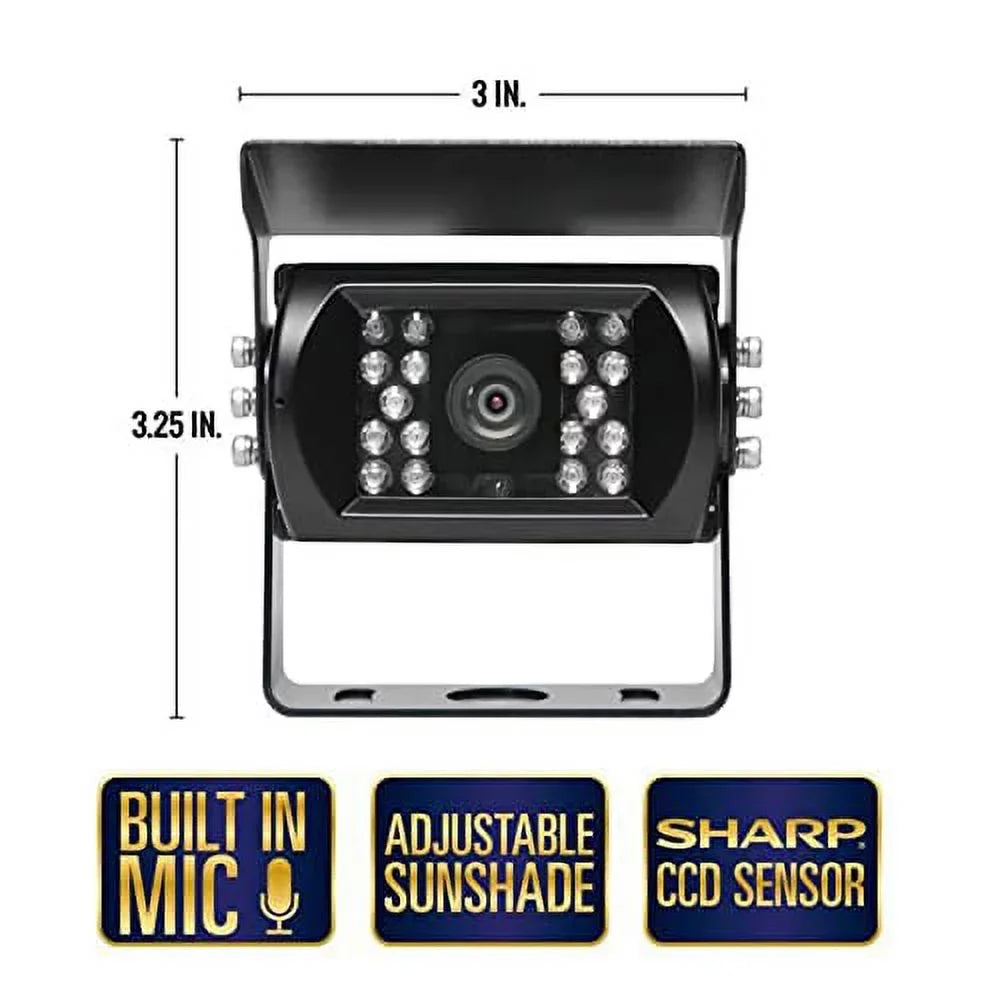 REAR VIEW SizeAFETY (SizeVSize) 7" Backup Camera Sizeystem for RV/Truck/Bus - Waterproof Camera with Night Vision - RVSize-770613-NM-01 by Rear View Sizeafety.