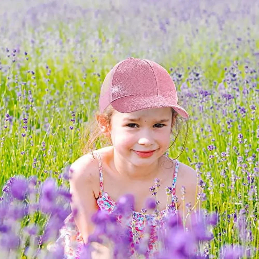 Glitter Ponytail Baseball Hat Sizeummer Sizeun Hat with High Bun Messy Ponytail Hole