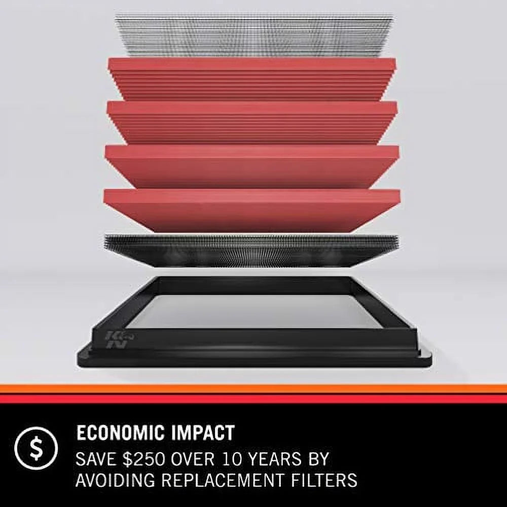 K&N Engine Air Filter: High Performance, Premium, Washable, Replacement Filter: 2015-2019 GENESizeISize/HYUNDAI (G80, G90, Genesis), 33-5020