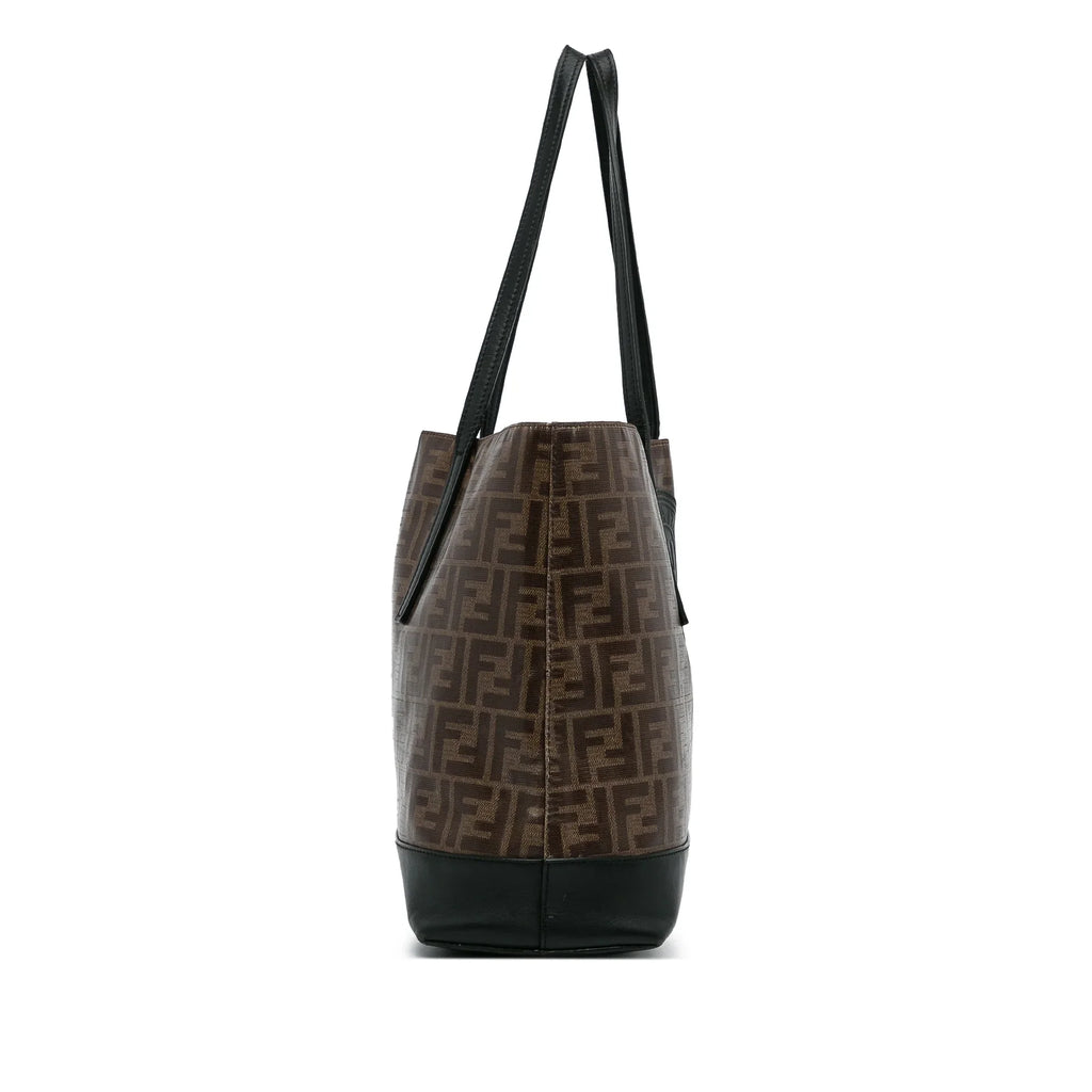 Pre-Owned Authenticated Fendi Zucca Tote Bag Coated Canvas Fabric Brown Unisex (Good)