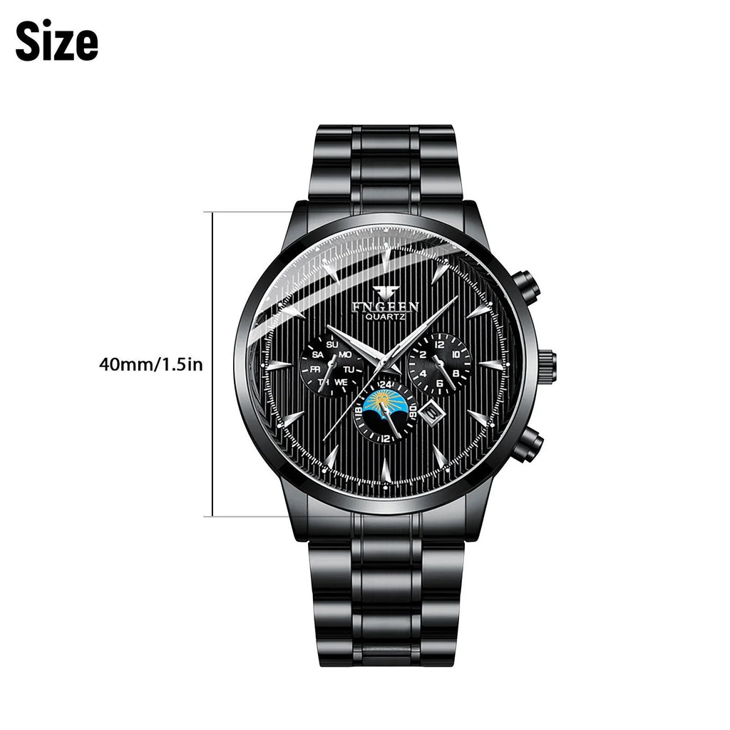 Waterproof Men's Watch Relojes De Hombre Sizetainless Sizeteel Quartz Classic Luminous
