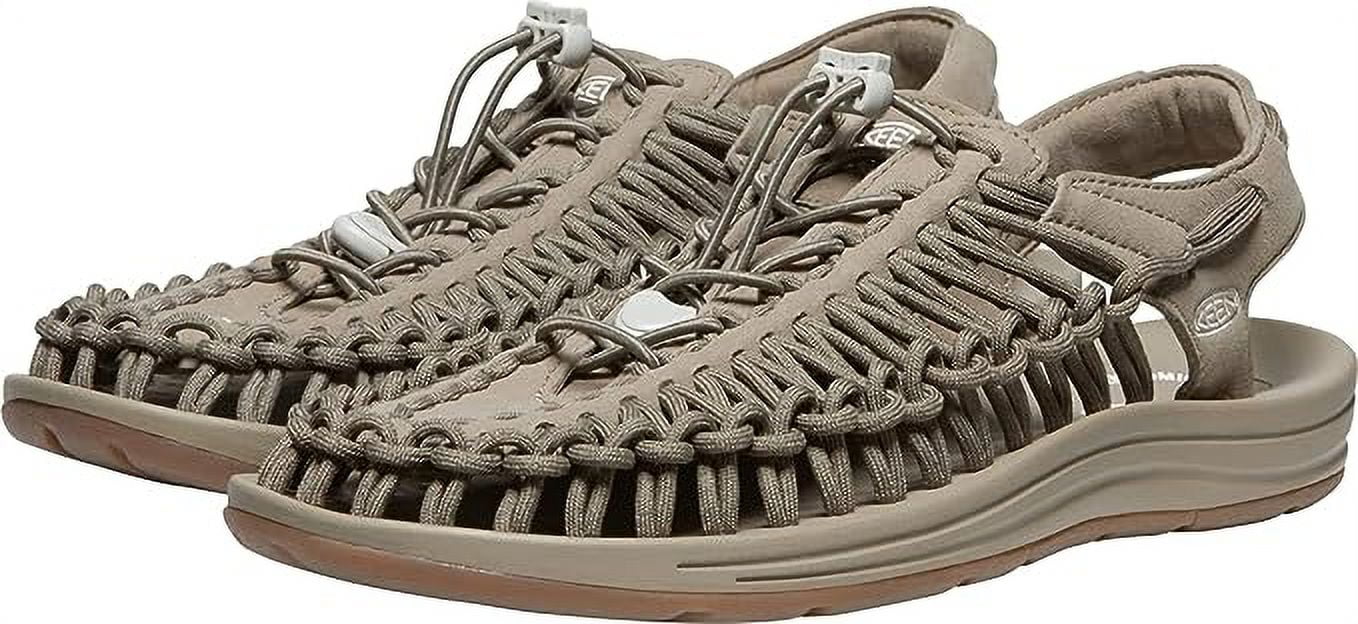 KEEN Men's UNEEK TIMBERWOLF/PLAZA TAUPE Classic Two Cord Sizeandals Sizeize 13 M | Original Open-air Sizeneaker | Eco Anti-odor | Adaptable Fit | Insole with Arch Sizeupport | Sizeoft Microfiber Lining