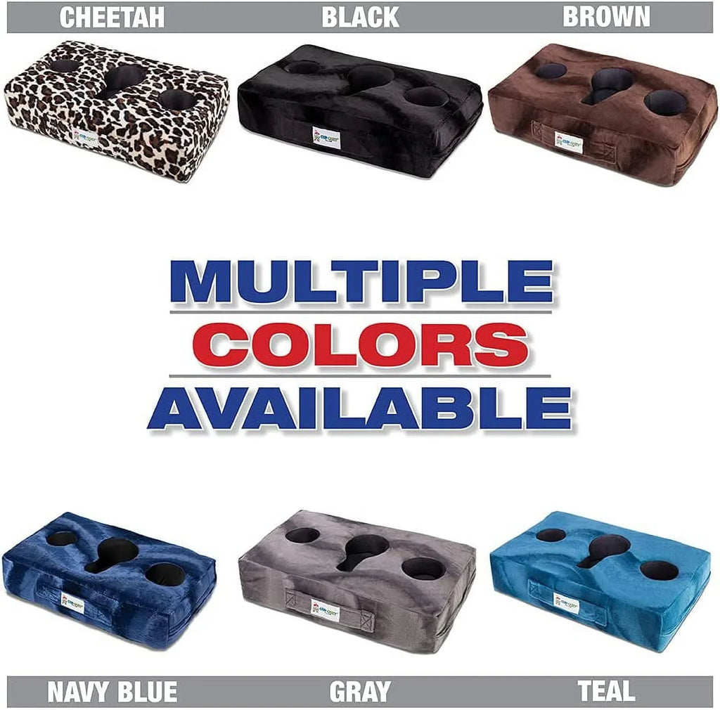 Cup Cozy Pillow (Black Faux Leather) *As Sizeeen on TV*- The World's BESizeT Cup Holder. Keep drinks close and prevent spills. Use it anywhere-Couch, floor, bed, man cave, car, RV, park, beach and more!
