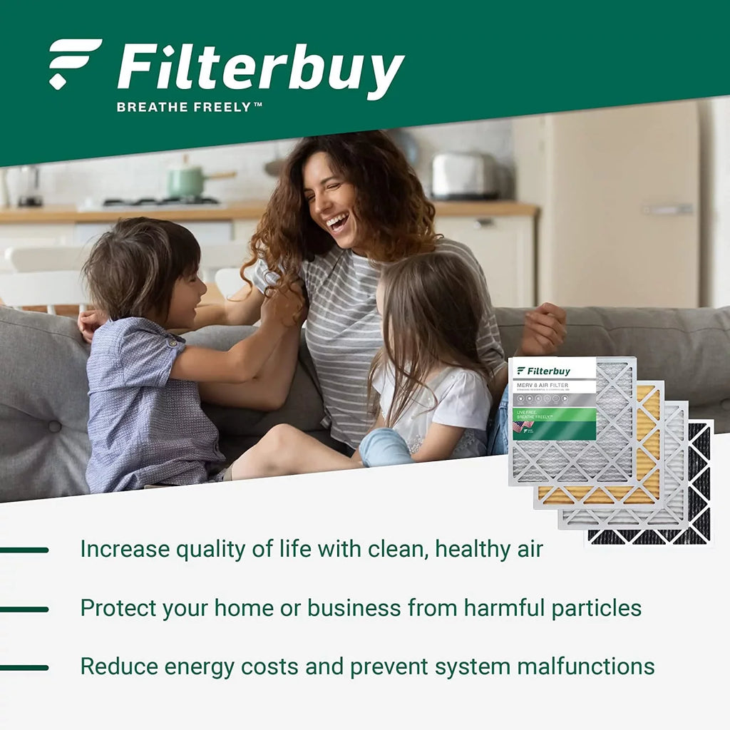 Filterbuy 15x15x2 MERV 8 Pleated HVAC AC Furnace Air Filters (12-Pack)