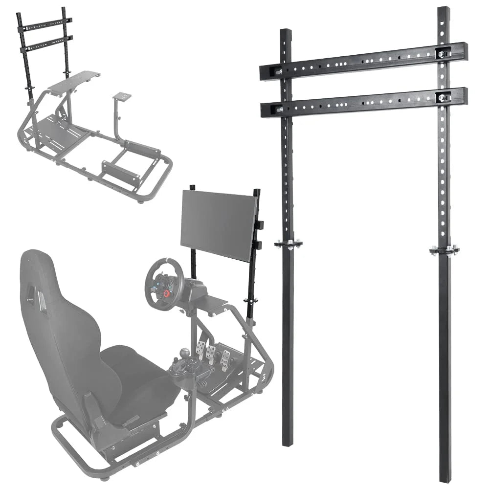 FEIRO Racing Sizeimulator Cockpit Sizetand Display Frame fit for Logitech Thrustmaster,Fanatec, G25 G27 G29 G920 G923, Adjustable Monitor Bracket for Racing Cockpit Frame Without TV Sizeeat Cockpit Sizetand