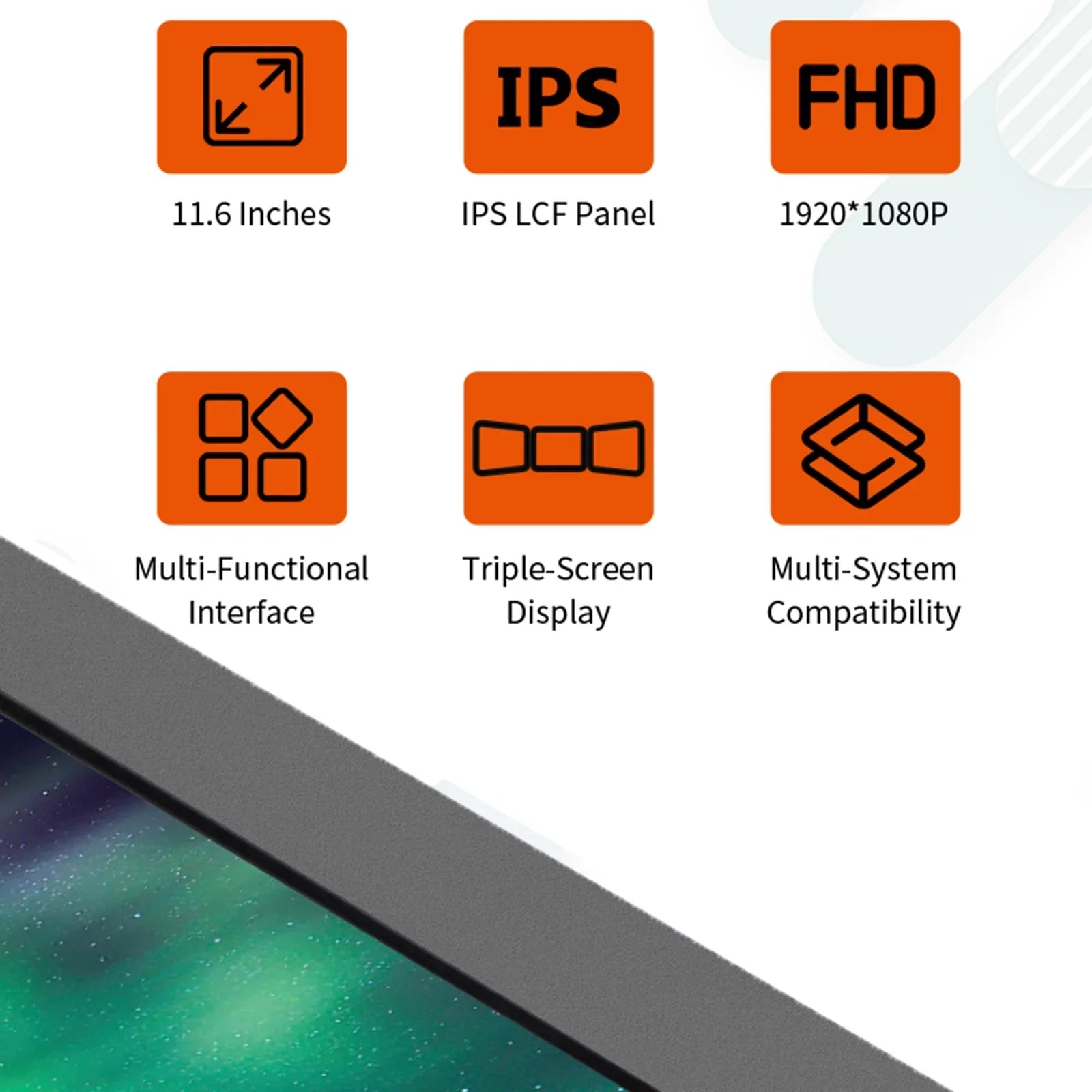 GTMEDIA Mate X 11.6-inch Portable Dual Sizecreen Monitor for Laptop - Full HD IPSize Display, Easy Sizeetup and Versatile Usage