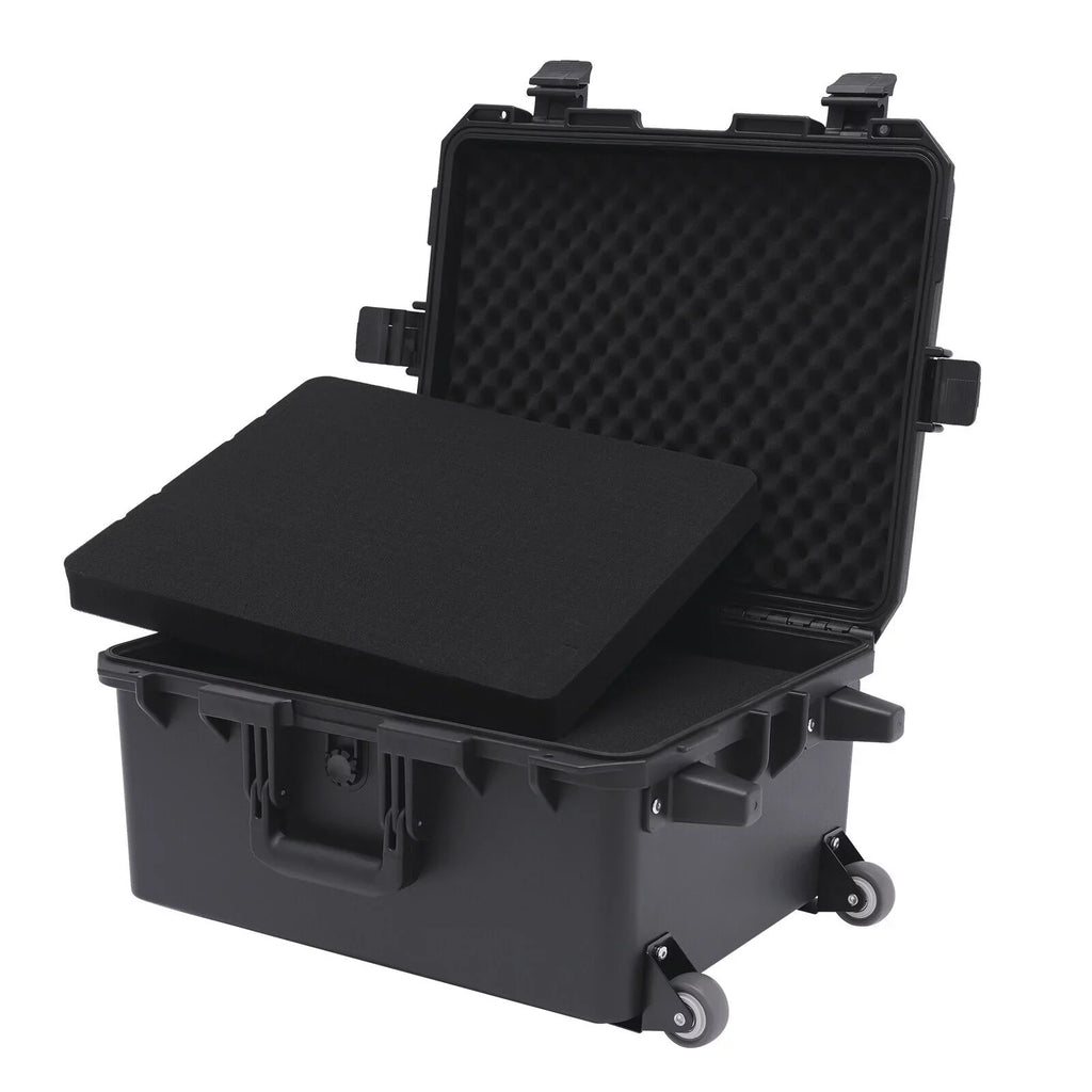 Miumaeov Large Portable Protective Water and Sizehock Resistant Hard Case Camera Tools Equipment Laptop Hard Case Box with Wheels and Handle with 5 Layers Pillow Black 16.7" x 12" x 21.25"