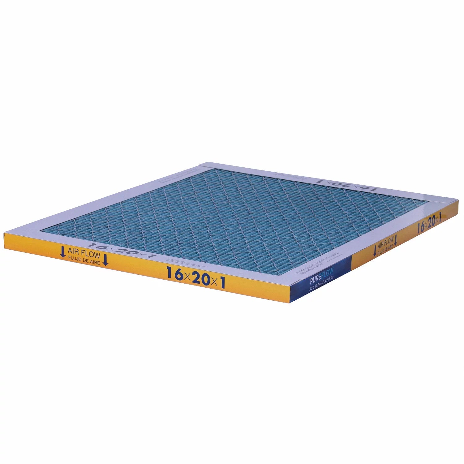 PureFlow, Home Furnace Air Filter 16x20x1, with 4 Layers of Advanced Filtration Technology, MERV-13 Pack-of-2