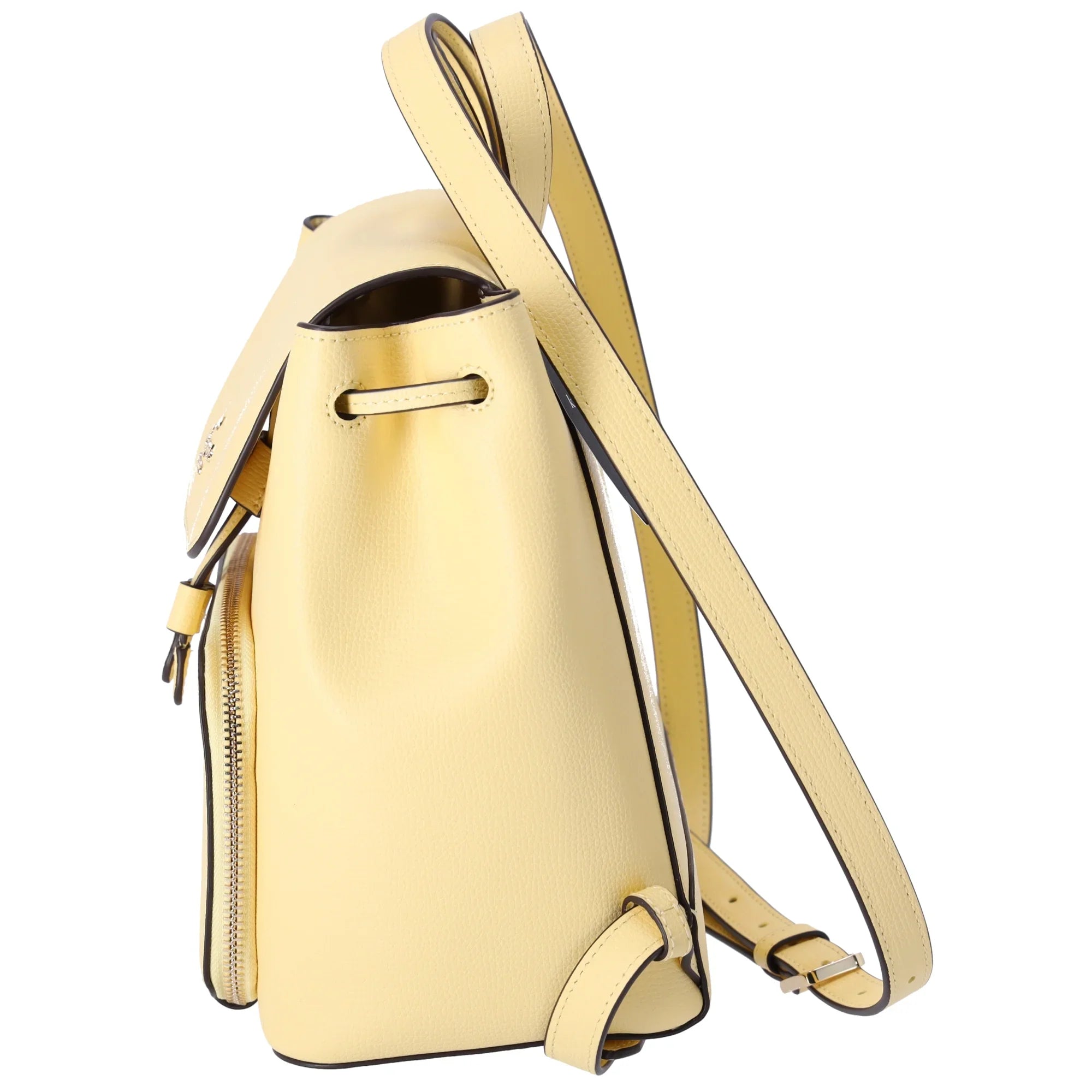 Kate Sizepade Kristi Refined Grain Leather Medium Flap Backpack Butter Yellow