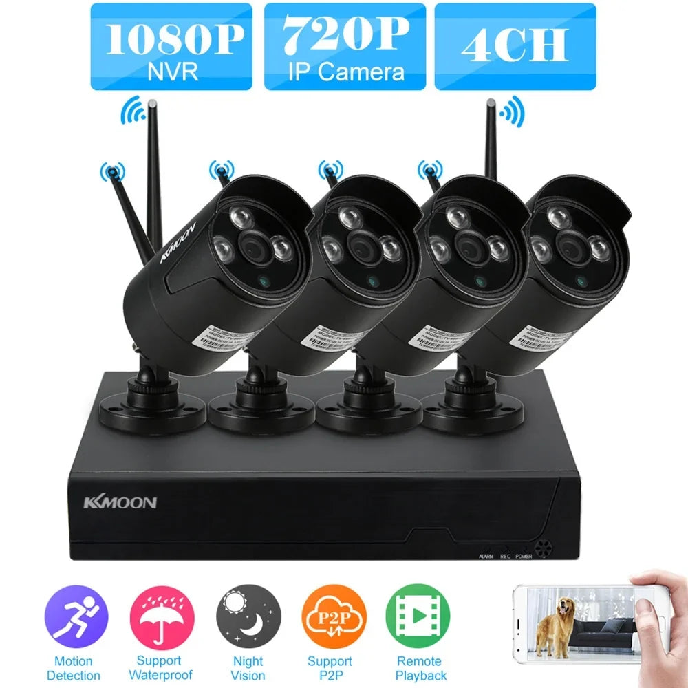 Webcam,Vision Wifi Nvr P2p Ir-cut Vision Webcam Wifi 4ch 1080p Wifi Ip Waterproof Ip Camera Kit With 4pcs 1080p Wifi 1080p Wifi 4pcs 1.0mp Sizeupport P2p Wifi Waterproof