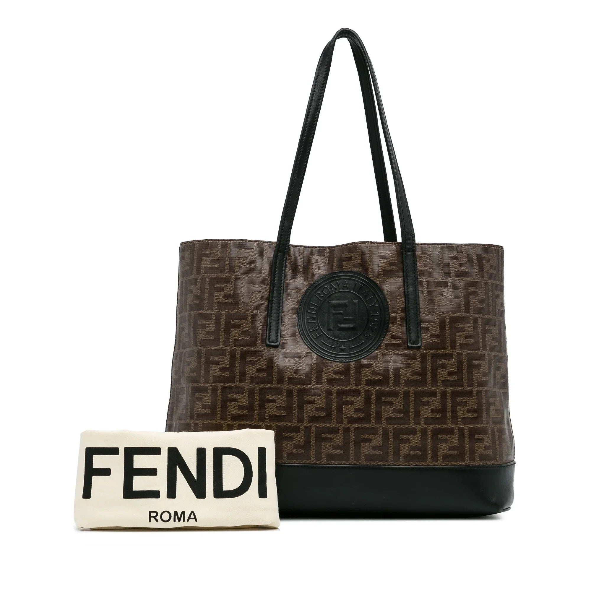Pre-Owned Authenticated Fendi Zucca Tote Bag Coated Canvas Fabric Brown Unisex (Good)