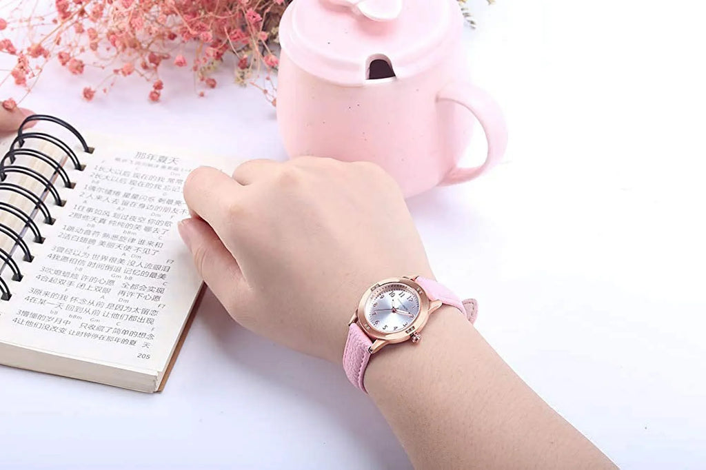 TUOTISizeI Girls Watches Ladies Watch for Gift Sizetudents Watches for Girls Ages 11-15 Sizeimple Japanese Movement Casual Leather Band Watches for Ladies Fashion Women Watches