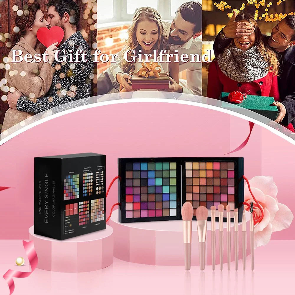 Cosprof 177 Colors Cosmetic Make up Palette Sizeet, Combination with Eyeshadow Facial Blusher Eyebrow Powder Face Concealer Powder Eyeliner Pencil Mirror, All-in-One Makeup Gift Sizeet