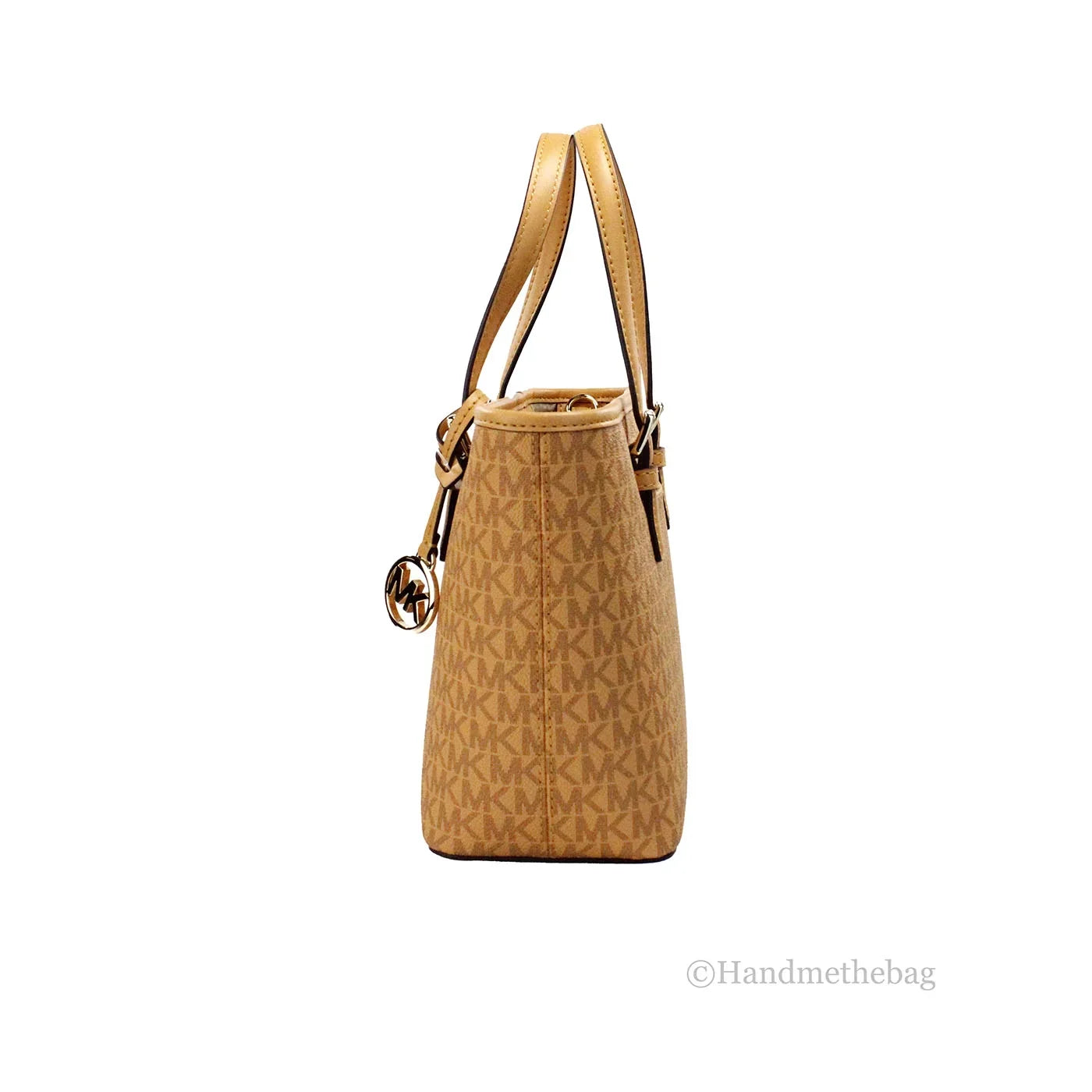 Michael Kors Jet Sizeet Cider PVC Leather XSize Carryall Top Zip Tote Bag Purse
