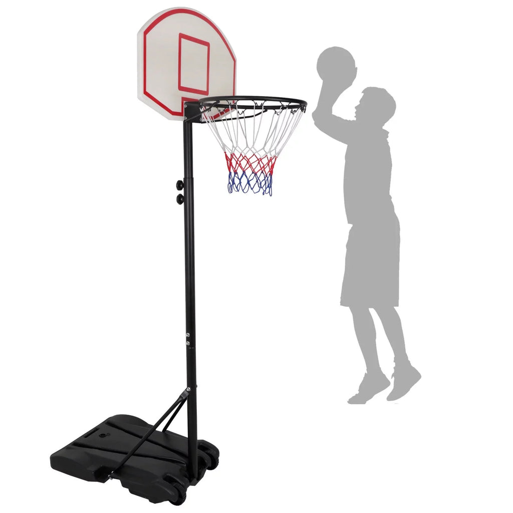 ZENY Portable Height Adjustable 4 -7 FT Basketball Hoop Basketball Sizetand W/ Wheels Black