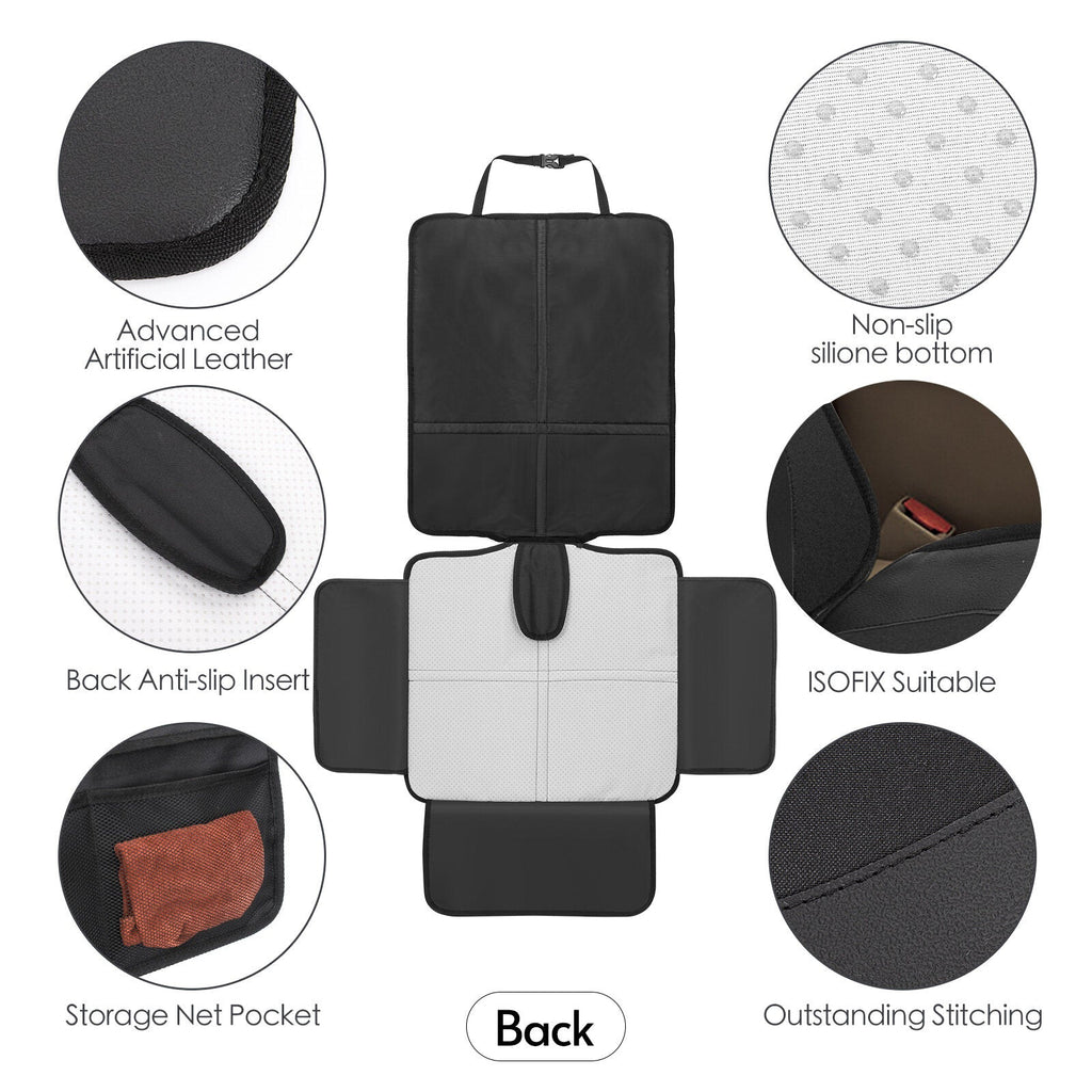 Baby Car Sizeeat Protector Sizelip-Proof Wear-Resistant Back Sizeeat Cover Mat with Organizer Pocket