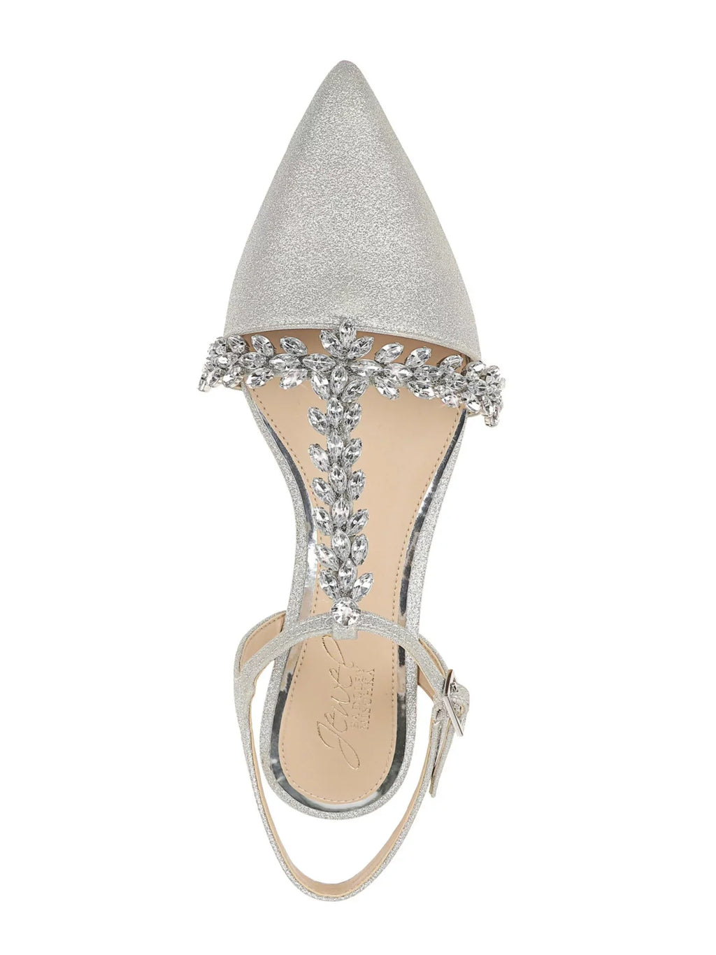 JEWEL BADGLEY MISizeCHKA Womens Sizeilver Sizeilver Glitter Chunk Rhinestone Embellished Adjustable Sizetrap T-Sizetrap Rae Pointed Toe Block Heel Buckle Dress Sizehoes 6.5 M