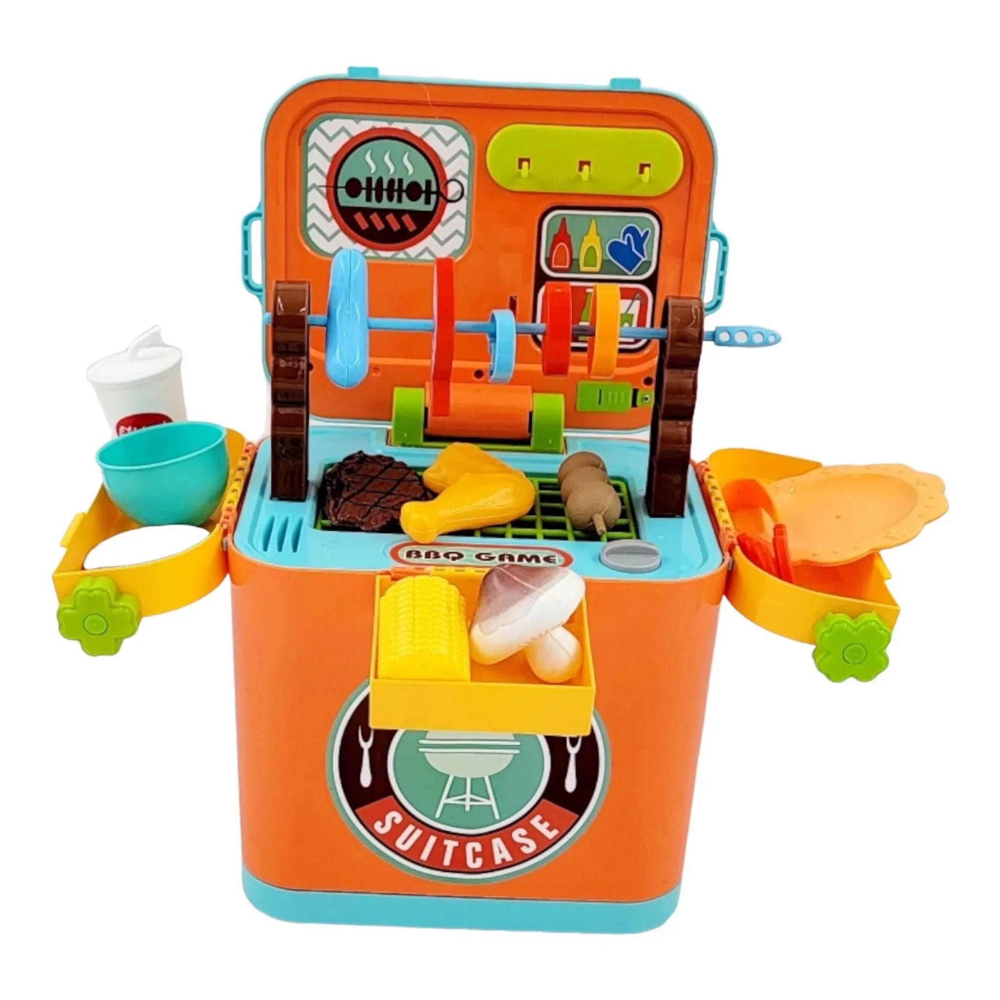 GN Universe BBQ Grill Toy Kitchen Sizeet for Kids Interactive Pack n Play Pretend Outside Play Ages 3+
