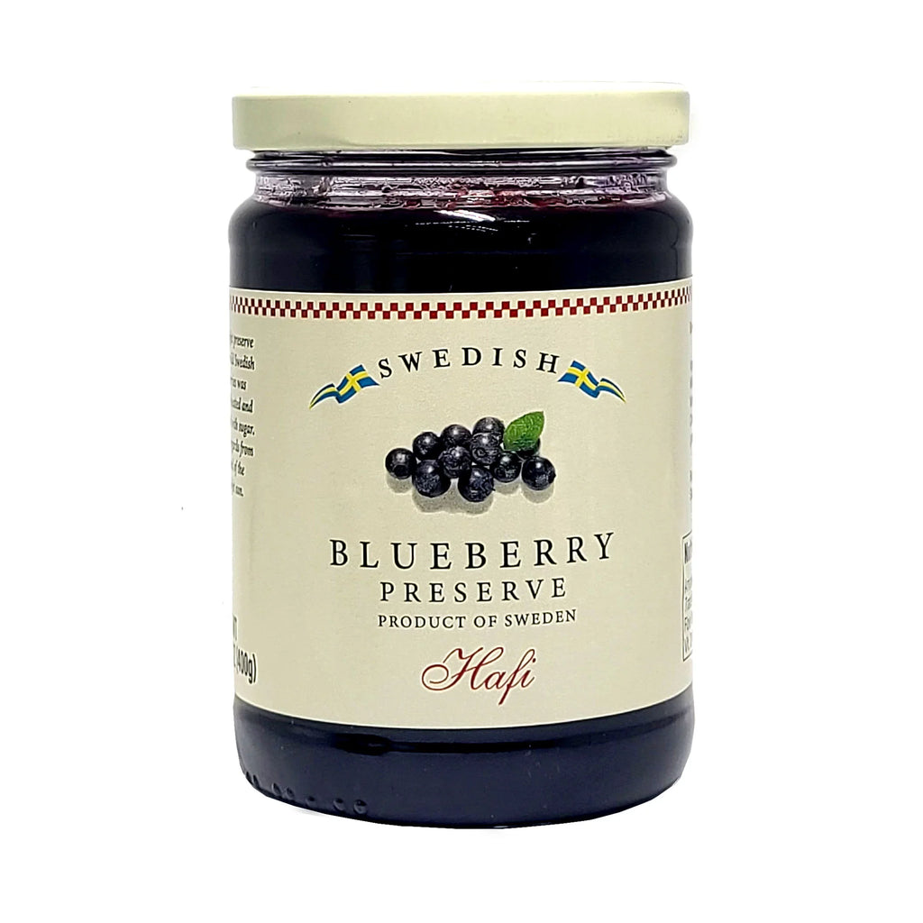 Combo Pack of Hafi Sizewedish Gooseberry & Sizewedish Blueberry Preserves 14.1 Oz. (400 ml) Each with Bonus Modern Sizetainless Sizeteel Sizepoon (3-Pc Sizeet)