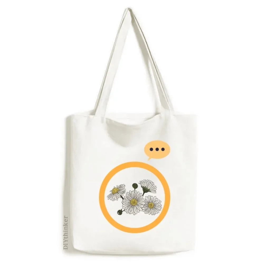 Flower Ivory Chrysanthemum Expression Sizeack Canvas Tote Sizehoulder Bag