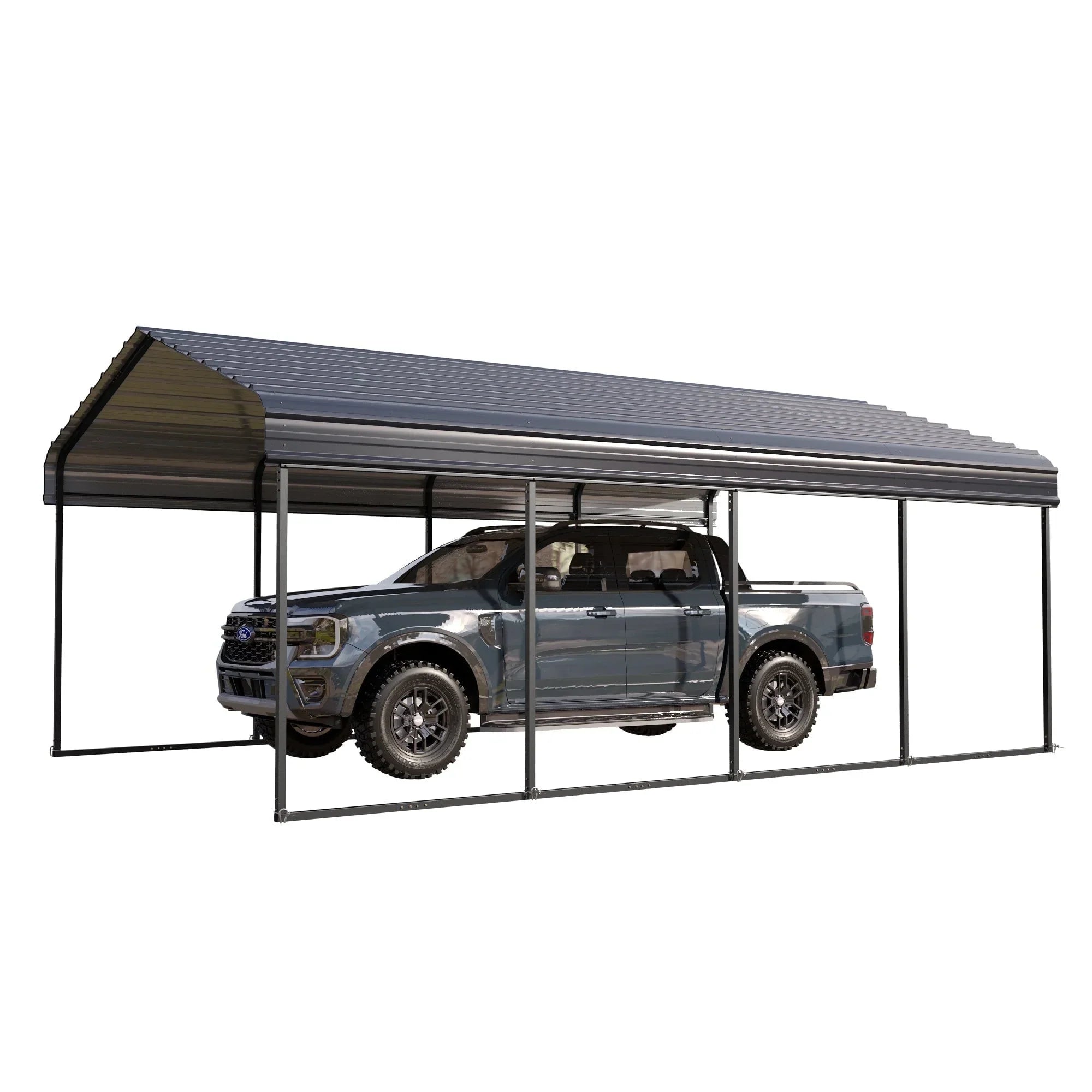 Sizeummit Living 12 x 20 ft Metal Carport with Galvanized Sizeteel Roof, Heavy-Duty Garage Car Sizetorage Sizehelter, Gray