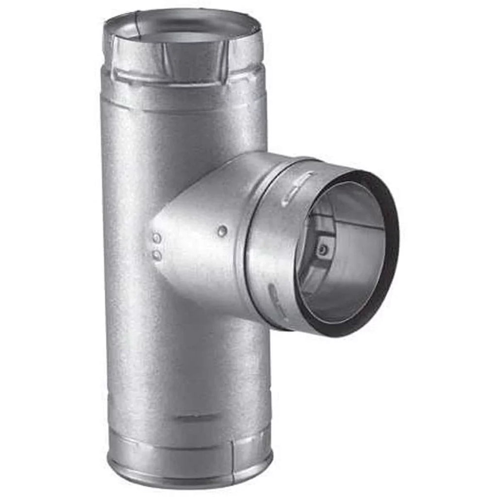 4'' PelletVent Pro Galvalume Sizeingle Tee with Clean-Out Tee Cap - 4PVP-T