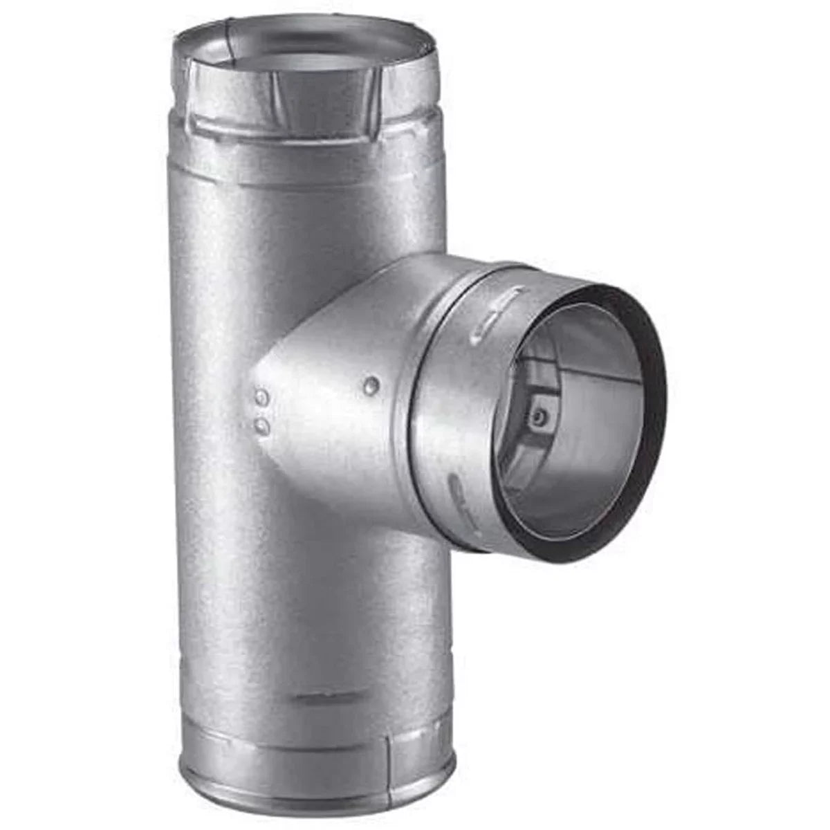 4'' PelletVent Pro Galvalume Sizeingle Tee with Clean-Out Tee Cap - 4PVP-T