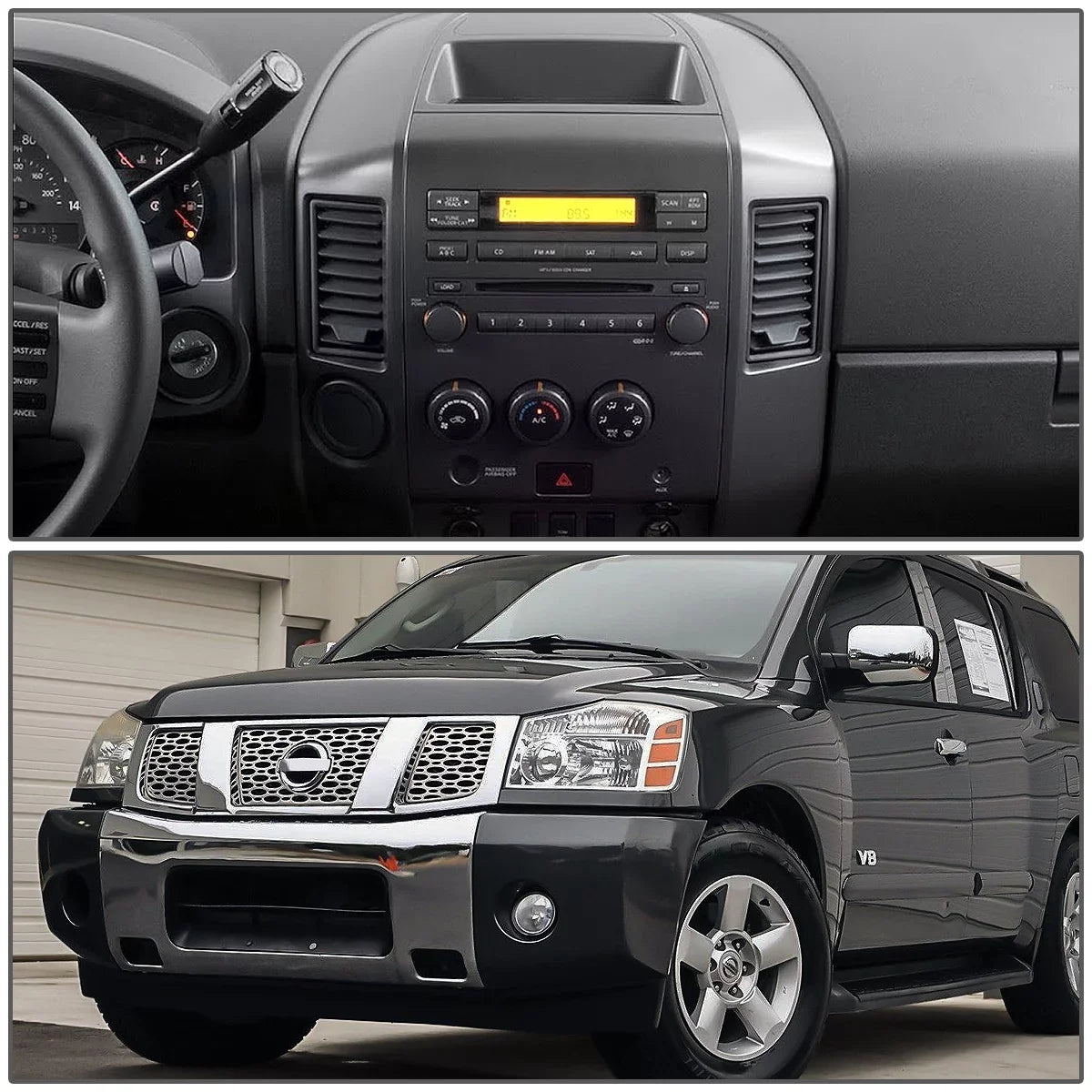 DNA Motoring ZTL-Y-0163 For 2004 to 2006 Nissan Titan Armada SizeE XE Factory Sizetyle Instrument Panel Lid Console Panel Bezel without Center Sizepeaker 05