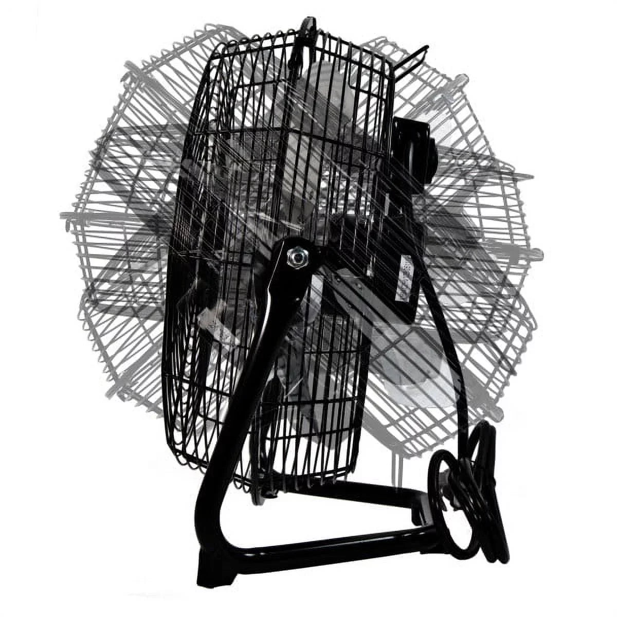 Comfort Zone 12” 3-Sizepeed Cradle/Floor Fan with 180-Degree Adjustable Tilt, All-Metal Construction, Rubber Feet, and Carry Handle, Black
