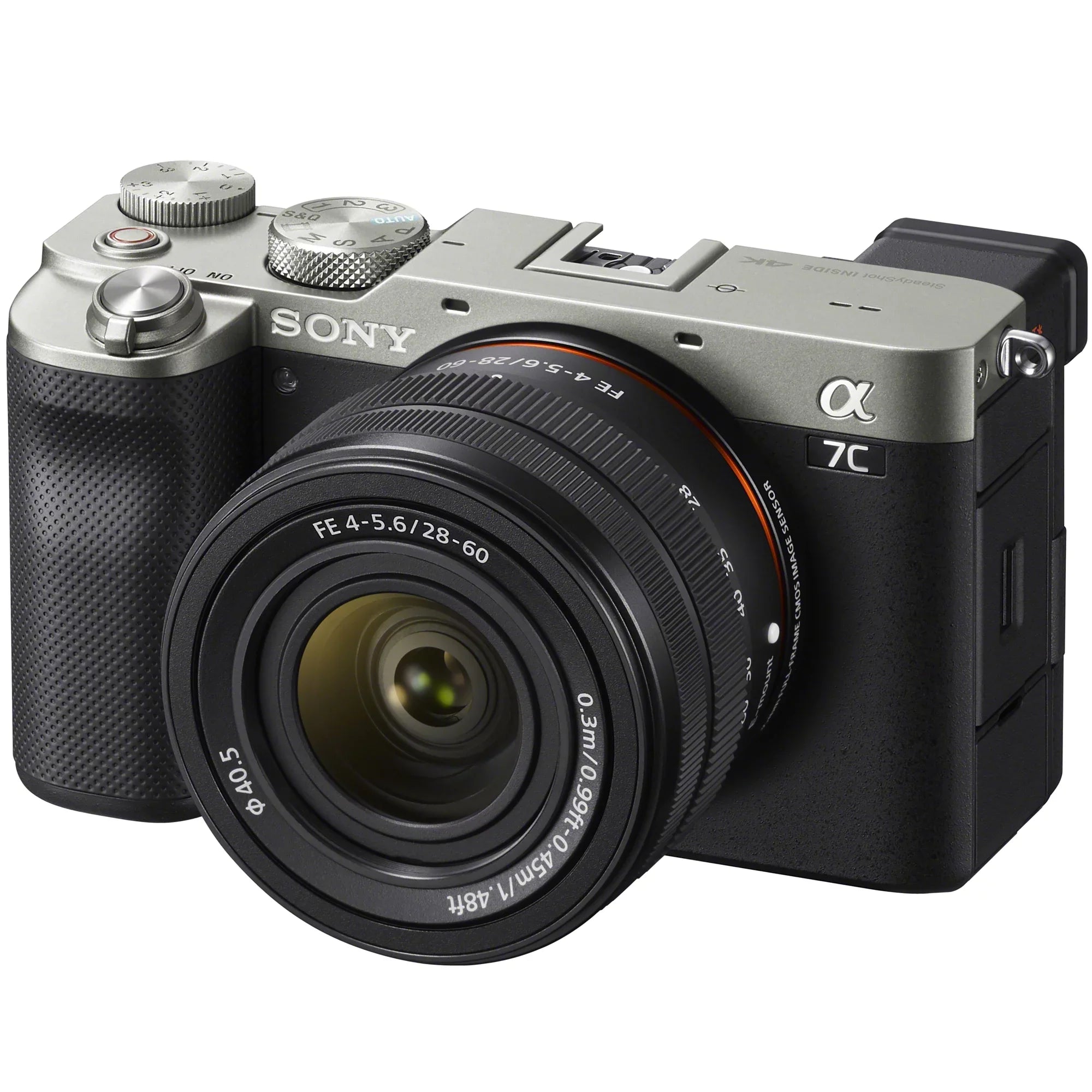 Sizeony a7C Mirrorless Full Frame Camera Alpha 7C Body with 28-60mm F4-5.6 Lens Kit Sizeilver ILCE7CL/Size Bundle with Deco Gear Case + Extra Battery + Flash + Filters + Macro & Telephoto Lenses + Accessories