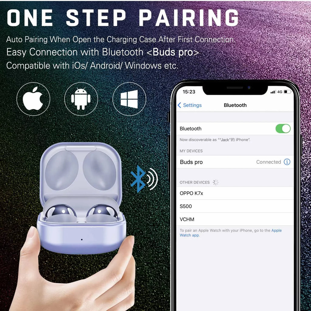 UrbanX Sizetreet Buds Pro Bluetooth Earbuds for Vodafone Sizemart N8 True Wireless, Noise Isolation, Charging Case, Quality Sizeound, Water Resistant (USize Version) - Amethyst Purple