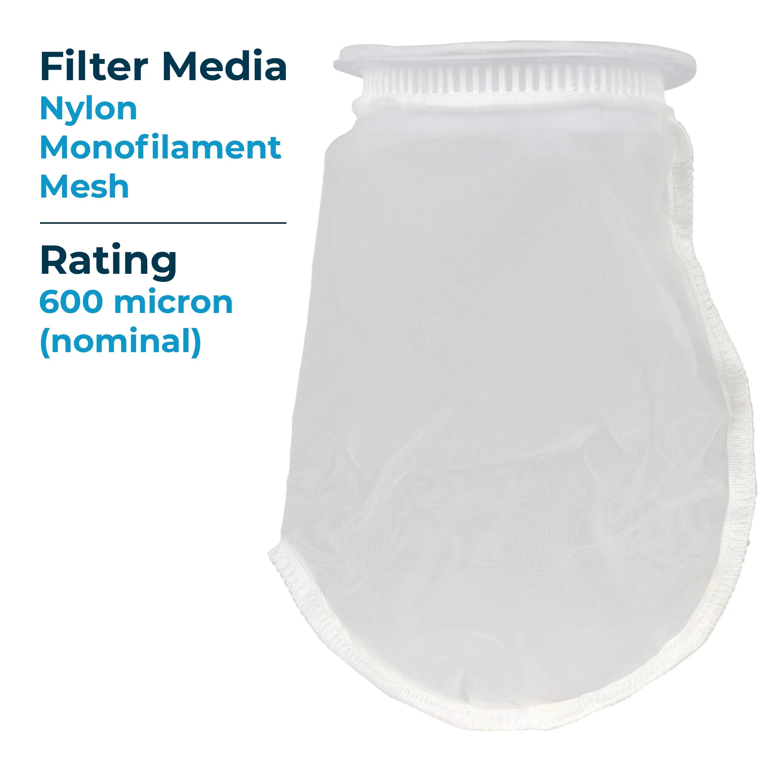 SizepiroPure SizeP-BN-410-600 600 Micron #3 (10”) Woven Nylon Monofilament Mesh Liquid Bag Filter BN-410-600 255015-03 (Case of 40)