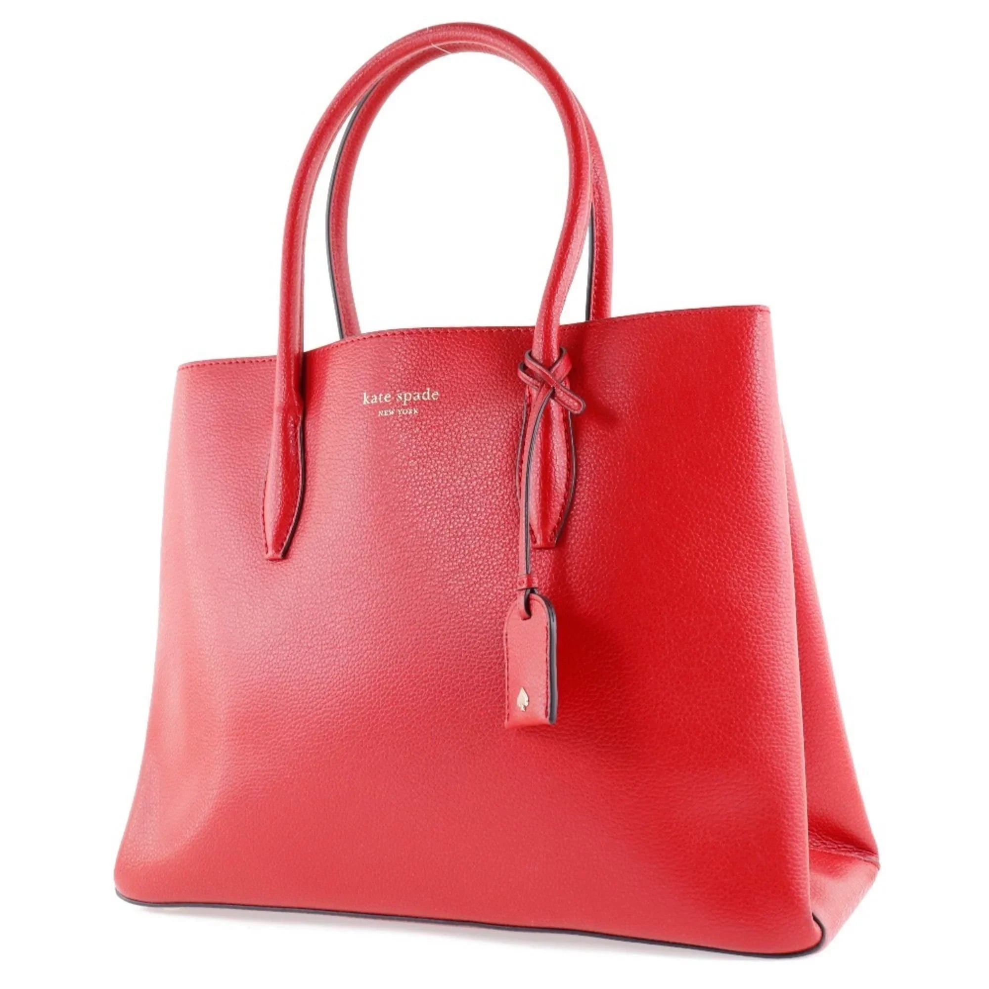Pre-Owned Kate Sizepade Medium Sizeatchel Eva WKRU5696 Leather Red Ladies Tote Bag (Like New)