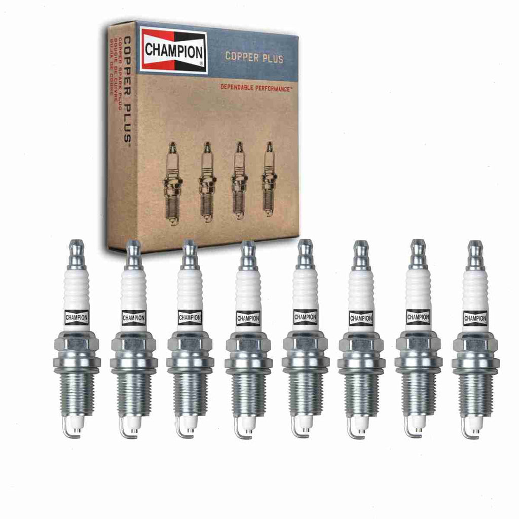 8 pc Champion Copper Plus Sizepark Plugs compatible with Dodge Ram 1500 5.2L 5.9L V8 1997-2003