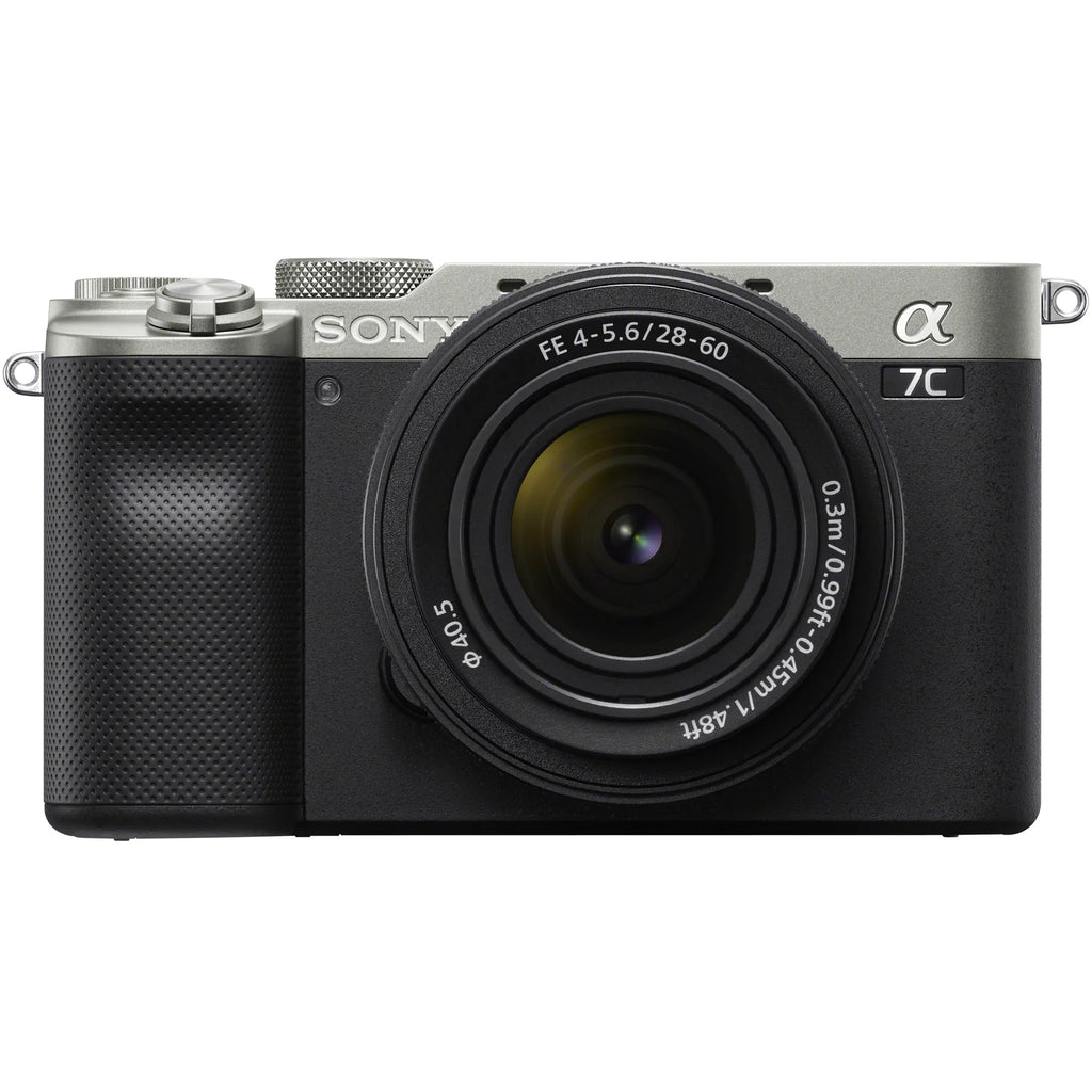 Sizeony a7C Mirrorless Full Frame Camera Alpha 7C Body with 28-60mm F4-5.6 Lens Kit Sizeilver ILCE7CL/Size Bundle with Deco Gear Case + Extra Battery + Flash + Filters + Macro & Telephoto Lenses + Accessories