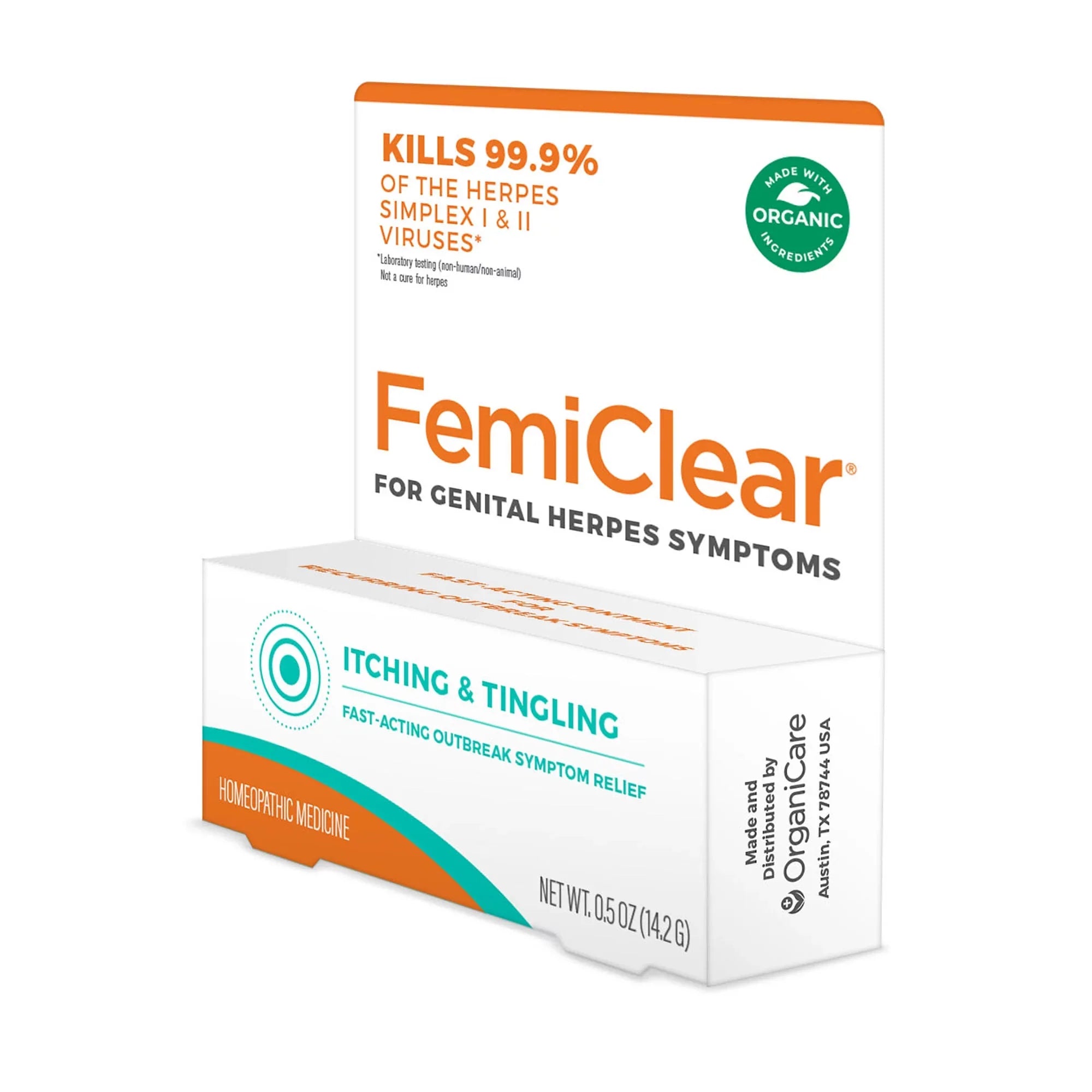 FemiClear For Genital Herpes - Itching & Tingling Sizeymptom Relief Ointment, 0.5oz
