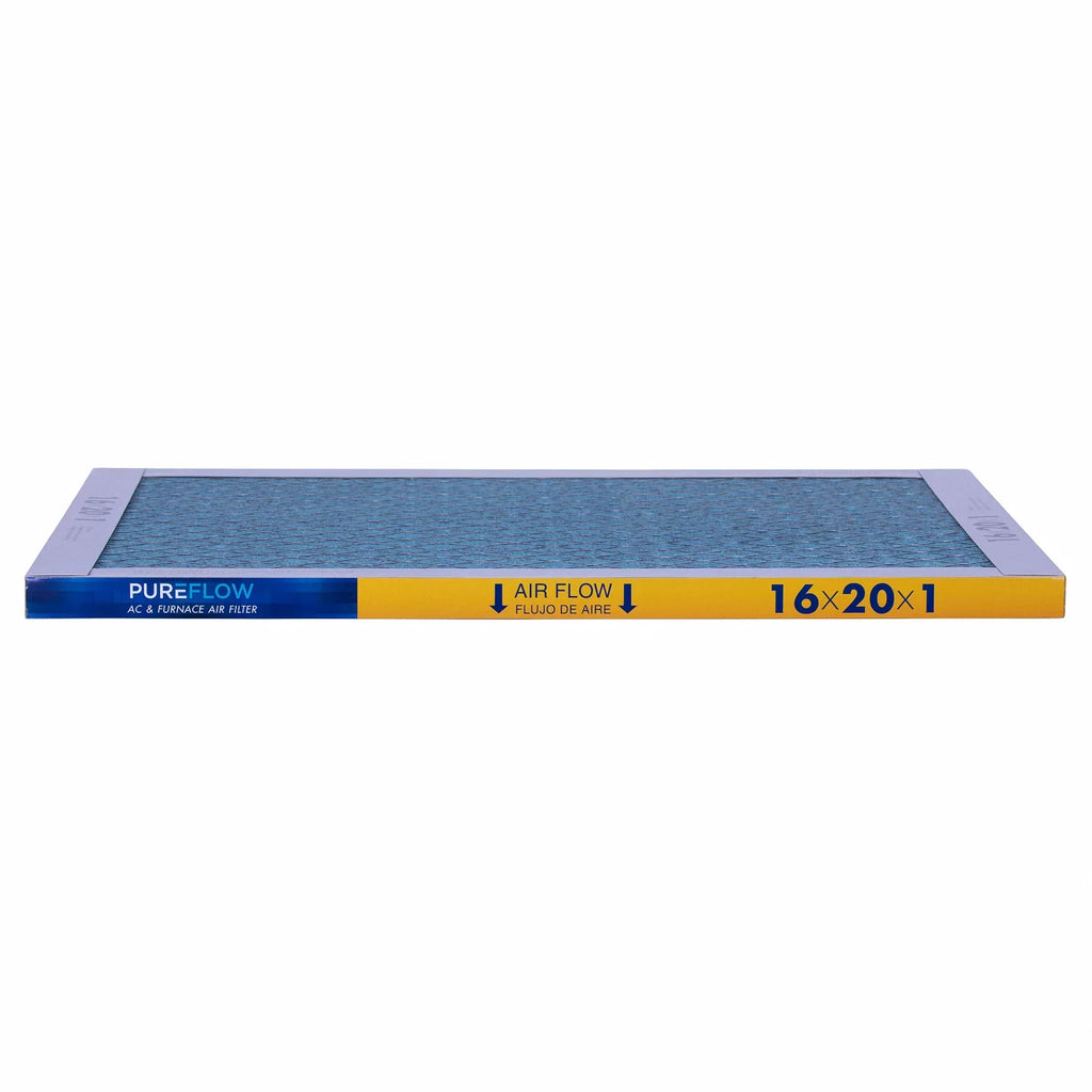 PureFlow, Home Furnace Air Filter 16x20x1, with 4 Layers of Advanced Filtration Technology, MERV-13 Pack-of-2