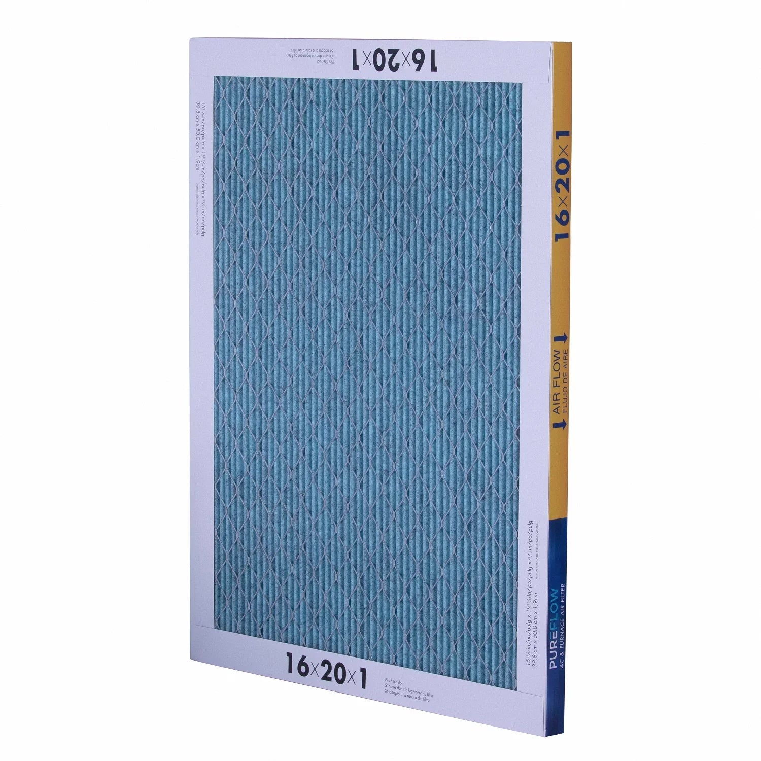 PureFlow, Home Furnace Air Filter 16x20x1, with 4 Layers of Advanced Filtration Technology, MERV-13 Pack-of-2