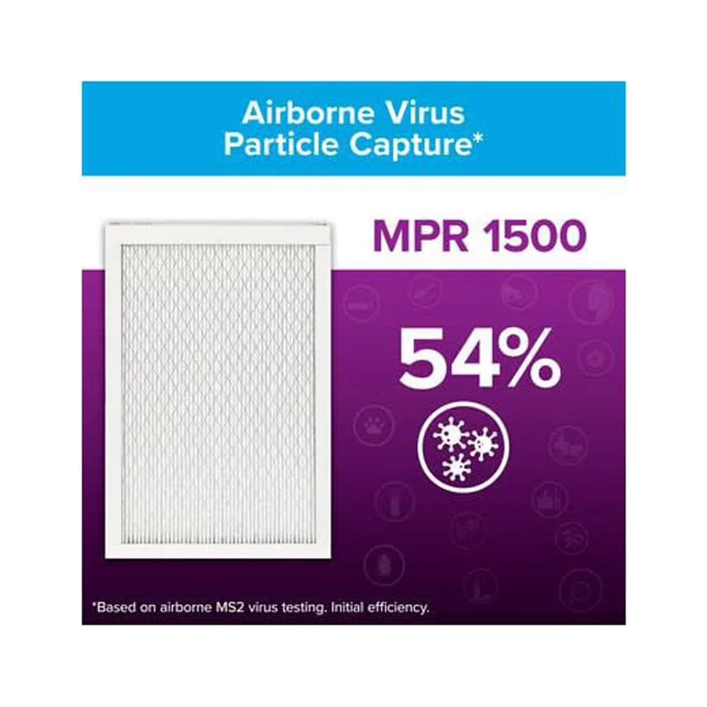 3M Filtrete 1500 Mpr 14 X 25 X 1" Bacteria And Virus Air Filter 4Pk