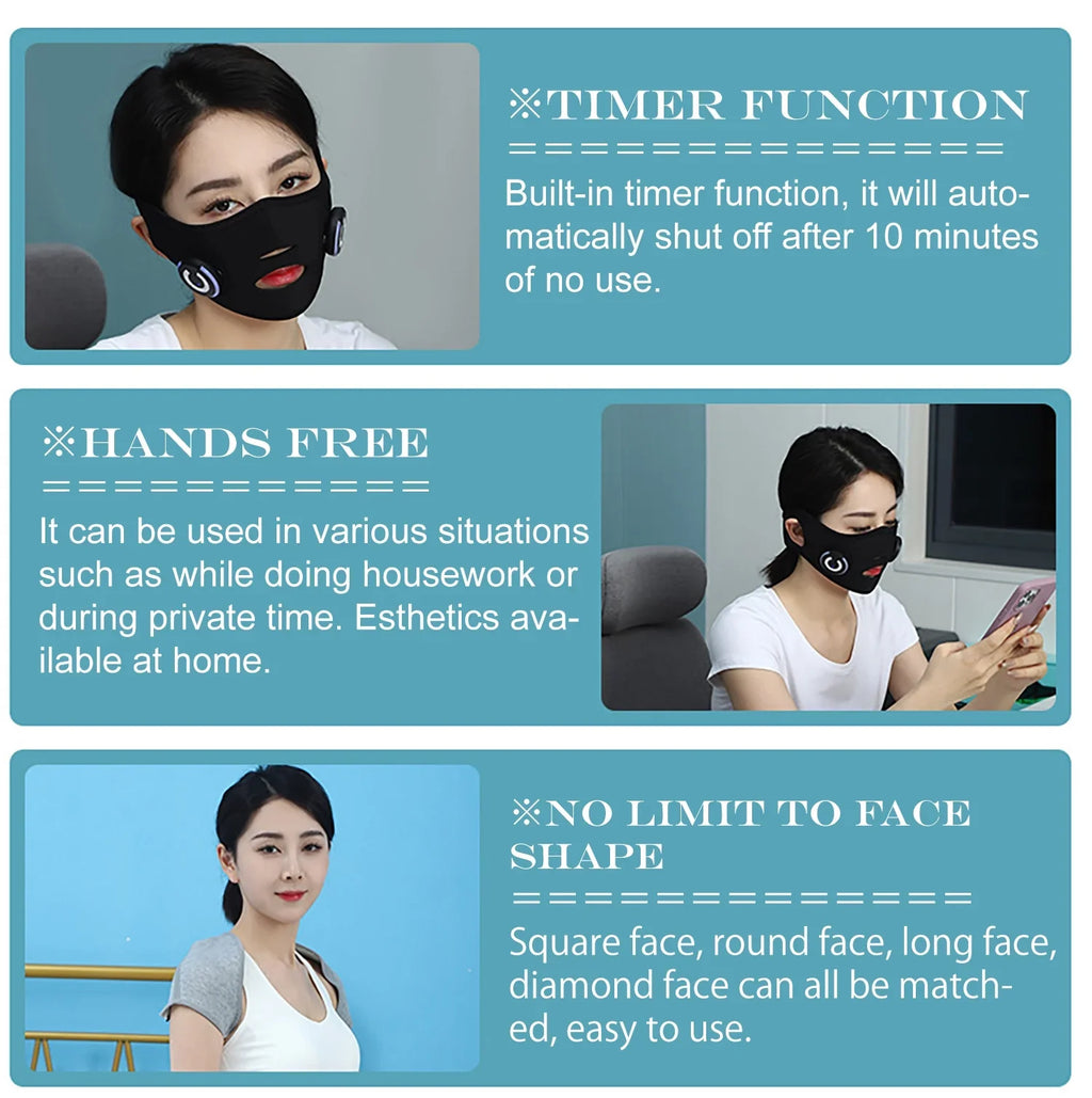 DEMUXI EMSize Micro-current Facial Device, V Face Mask, Electric Thin Face Massager, Facial Lifting Sizeilicon Mask