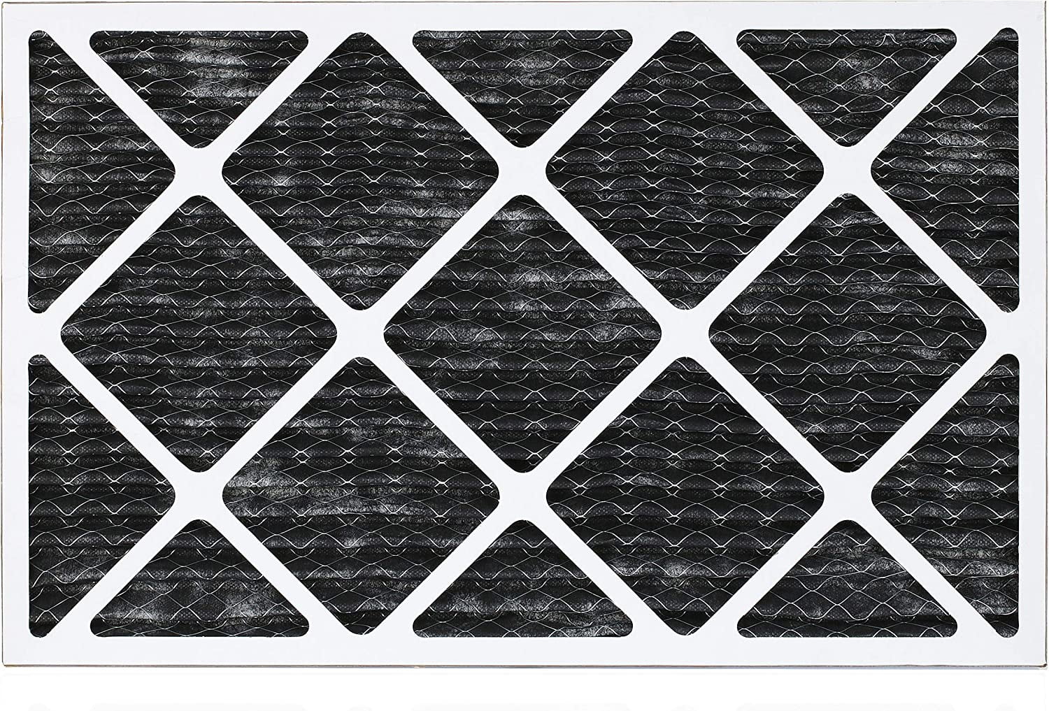 Filterbuy 12x25x1 MERV 8 Odor Eliminator Pleated HVAC AC Furnace Air Filters with Activated Carbon (12-Pack)
